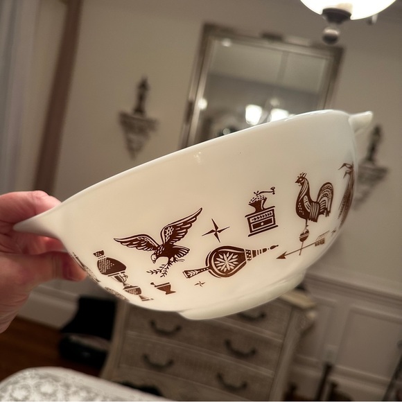 Vintage Pyrex “Early America” Set of 4 Cinderella Nesting Bowls 444 443 442 441 - Picture 9 of 12